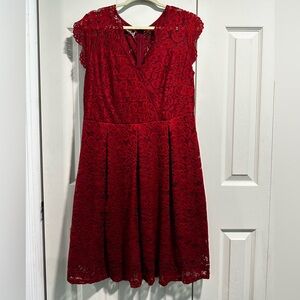 Elegant Red Lace Dress